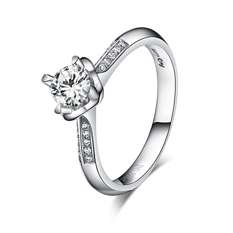 Marryring 求婚女戒 30分F色  豪华群镶  新款钻戒