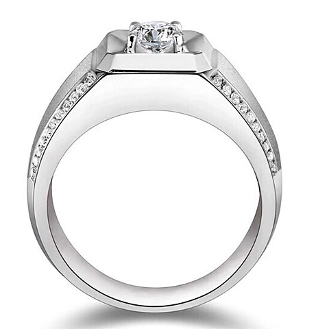 男戒  18K白金 结婚戒指    Marryring 钻戒  